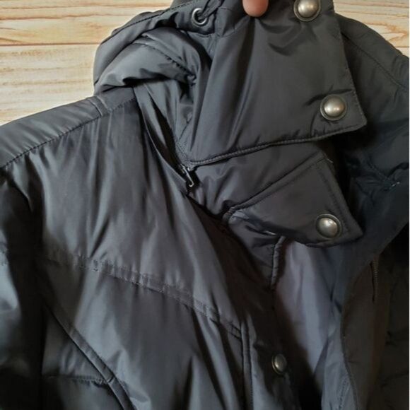 London Fog Feather Down Quilted Hooded Coat Lined Thick Winter Women's Small - Picture 9 of 9